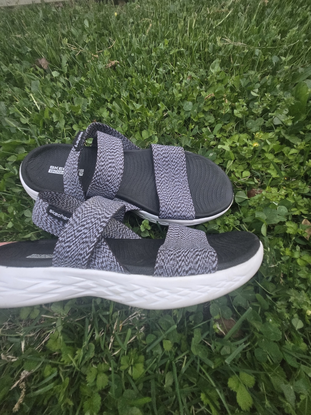 Skechers Black & Gray Strappy Sport Sandals